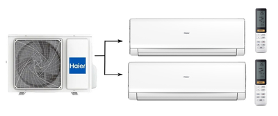 ������ �����-������� �� 2 ������� Haier Lightera 2U40S2SM1FA/AS09NS6ERA-W*2��